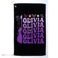 Girl Retro Olivia First Name Personalized Golf Towel thumb 0