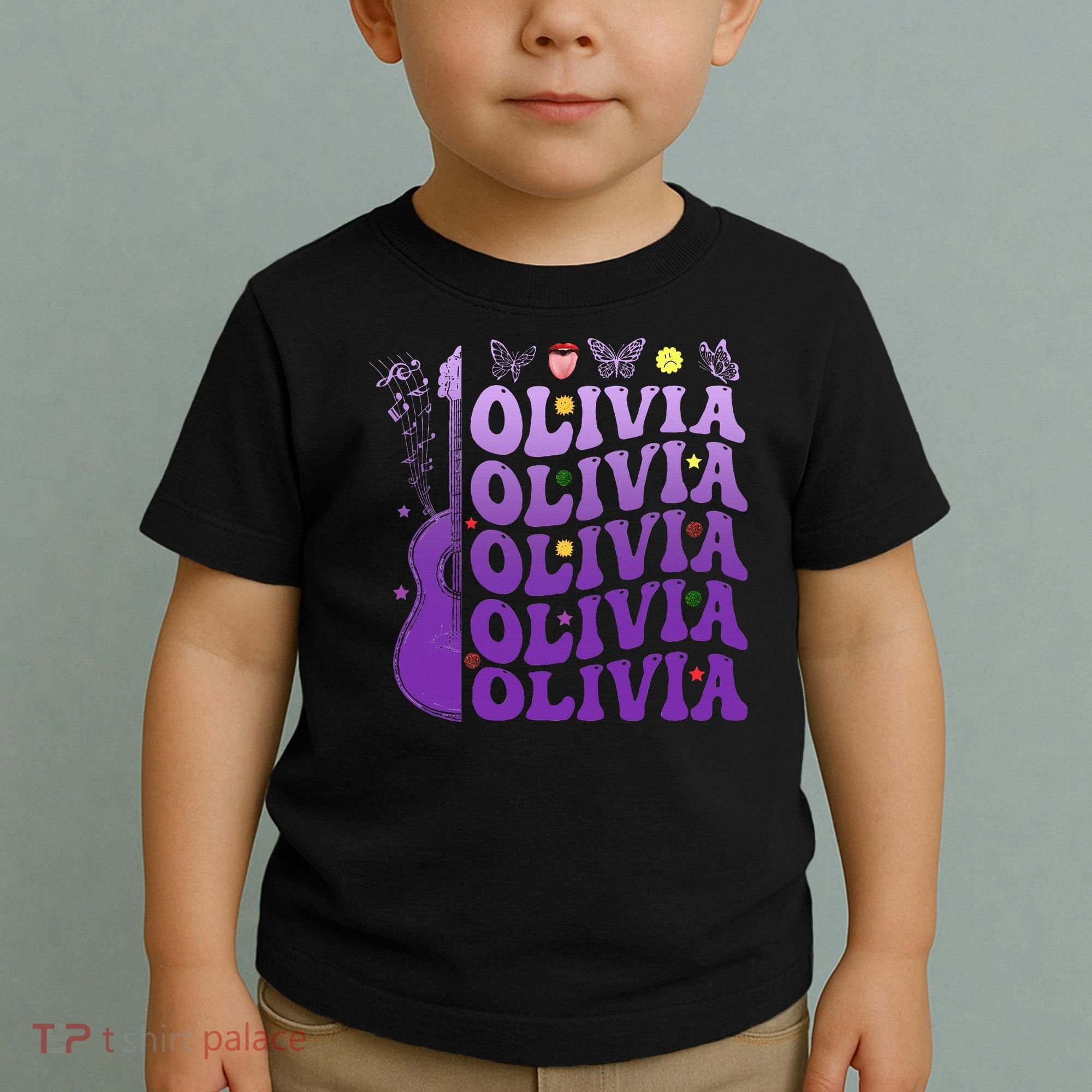 Girl Retro Olivia First Name Personalized Toddler T-Shirt