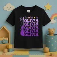 Girl Retro Olivia First Name Personalized Toddler T-Shirt thumb 3