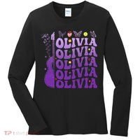 Girl Retro Olivia First Name Personalized Women's Long Sleeve Shirt thumb 0