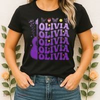 Girl Retro Olivia First Name Personalized Women's T-Shirt thumb 2