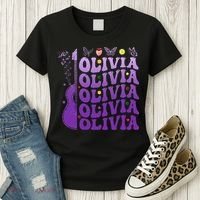 Girl Retro Olivia First Name Personalized Women's T-Shirt thumb 3