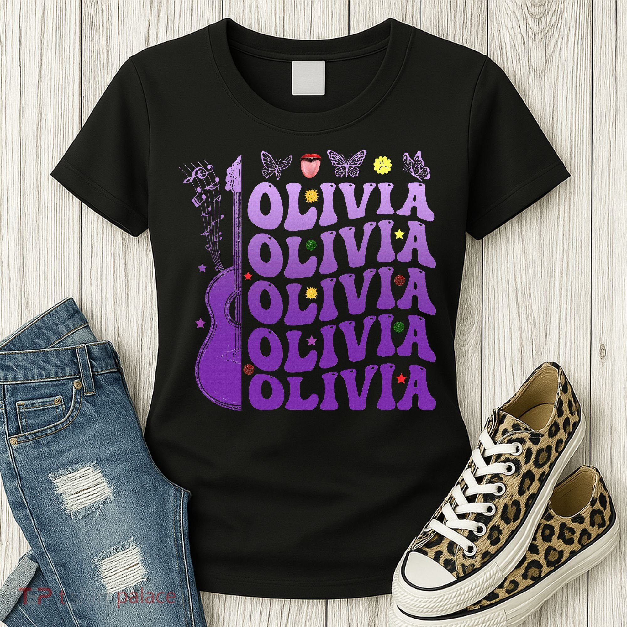 Girl Retro Olivia First Name Personalized Women's T-Shirt