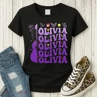 Girl Retro Olivia First Name Personalized Women's T-Shirt thumb 3