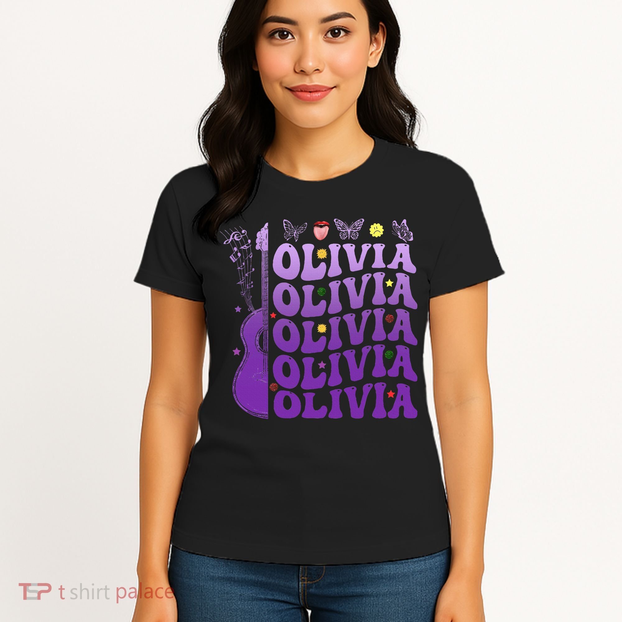 Girl Retro Olivia First Name Personalized Women's T-Shirt