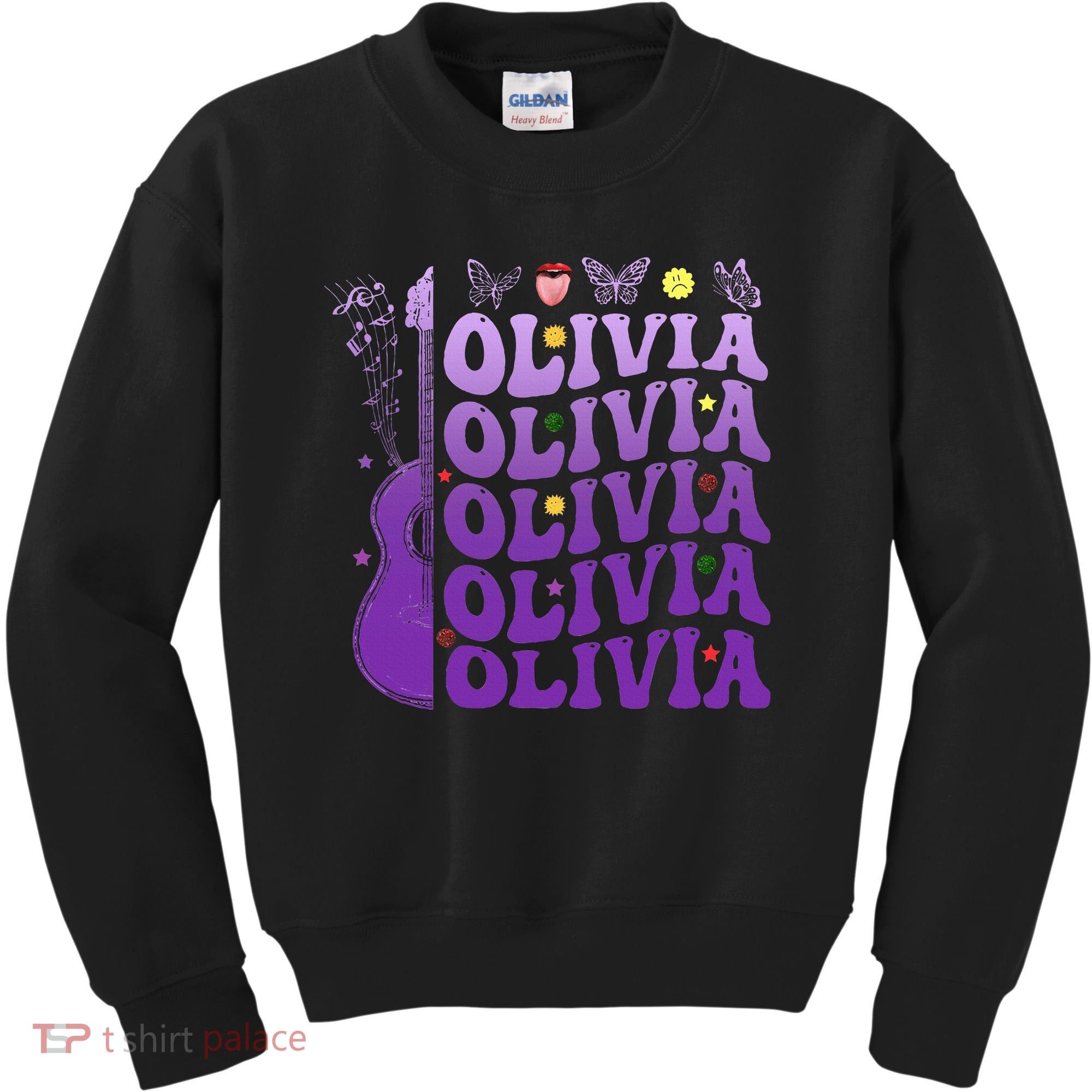 Girl Retro Olivia First Name Personalized Kids Sweatshirt