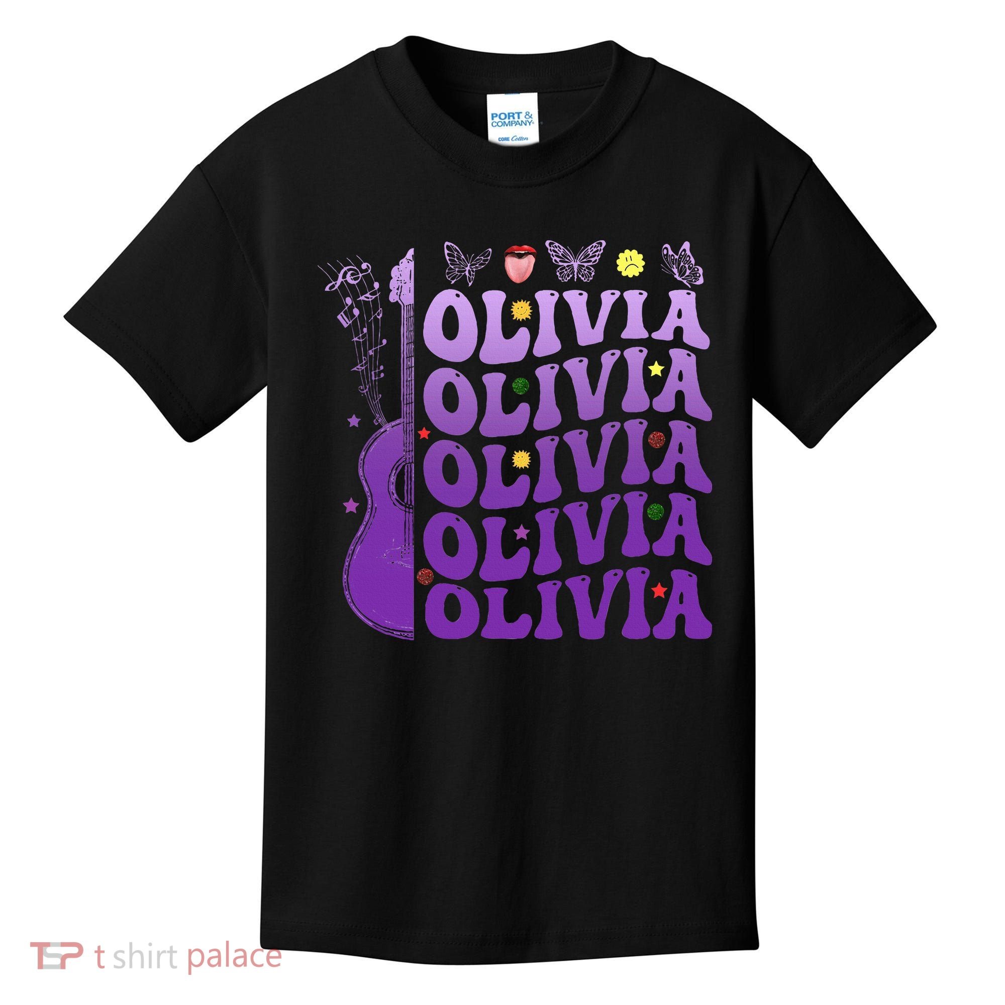 Girl Retro Olivia First Name Personalized Kids T-Shirt