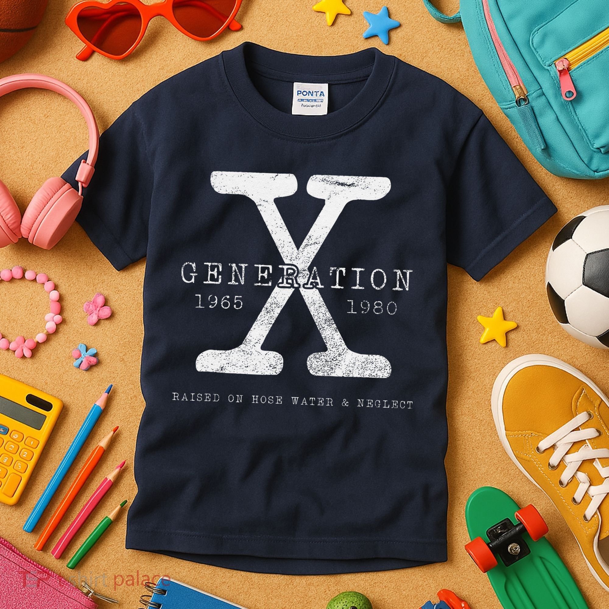 Genx Raised On Hose Water And Neglect Humor Kids T-Shirt