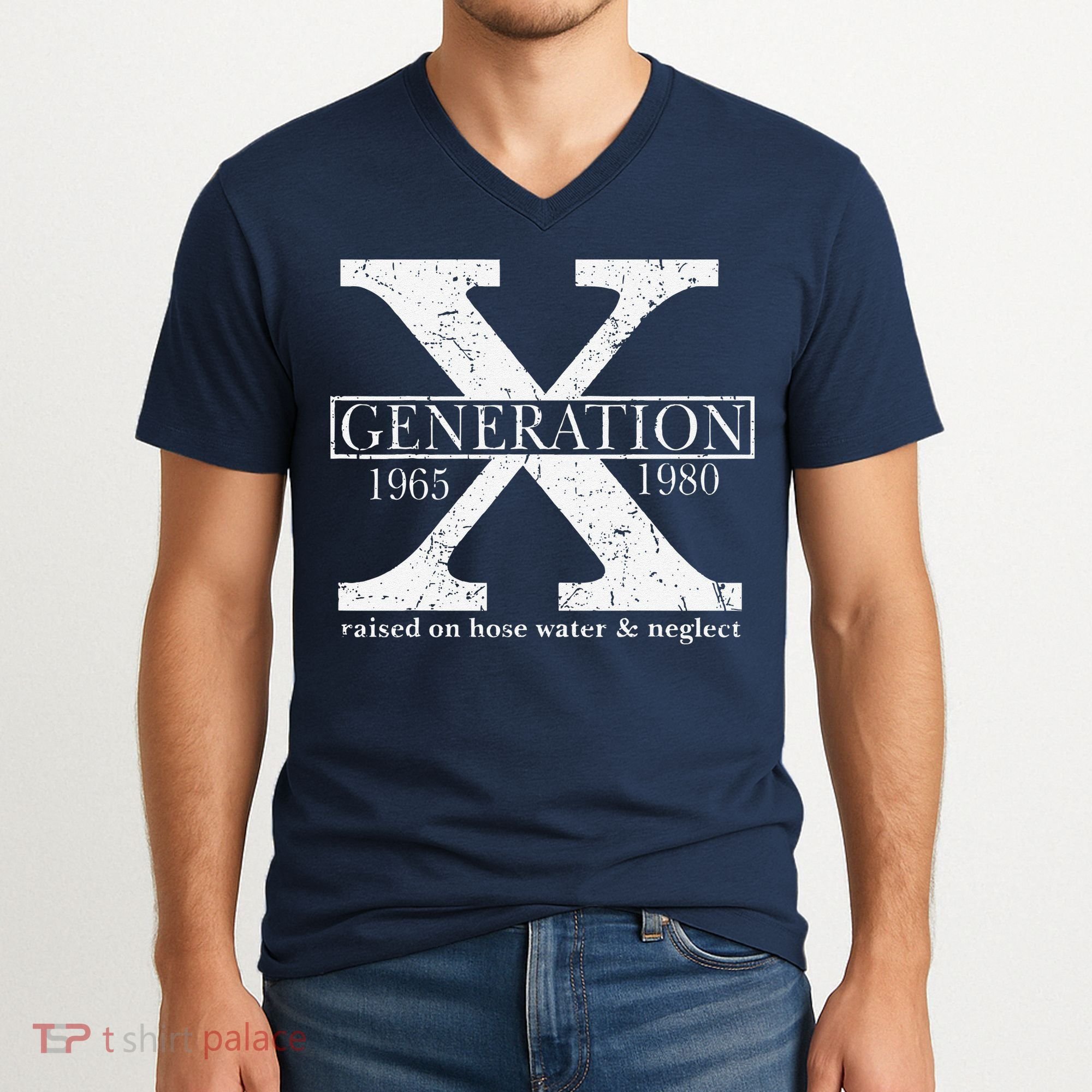 Genx Raised On Hose Water And Neglect Humor V-Neck T-Shirt