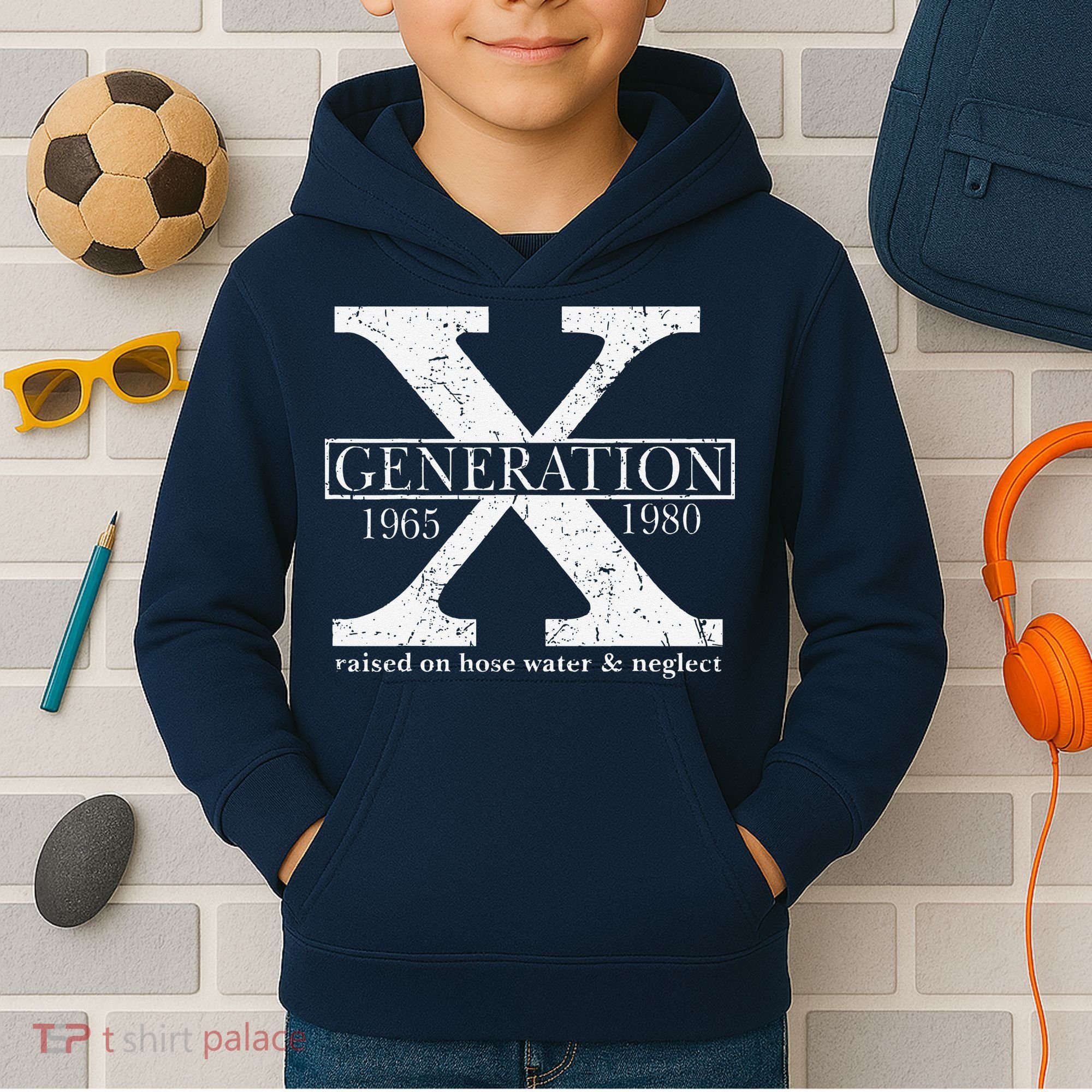 Genx Raised On Hose Water And Neglect Humor Kids Hoodie