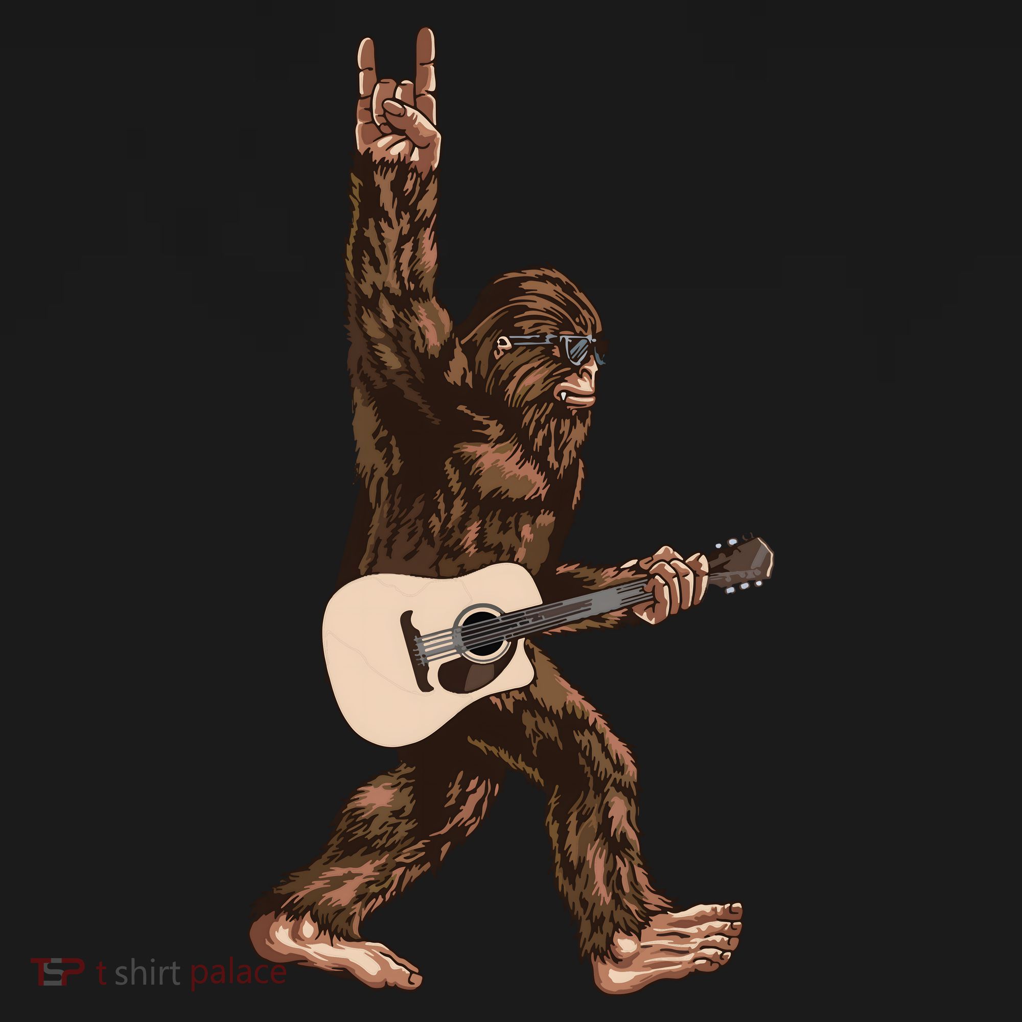 Guitar Rock On Sasquatch Big Foot Ornament