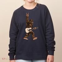 Guitar Rock On Sasquatch Big Foot Women's Sweatshirt thumb 0