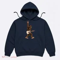 Guitar Rock On Sasquatch Big Foot Hoodie thumb 0