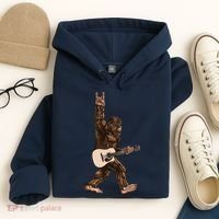 Guitar Rock On Sasquatch Big Foot Hoodie thumb 4