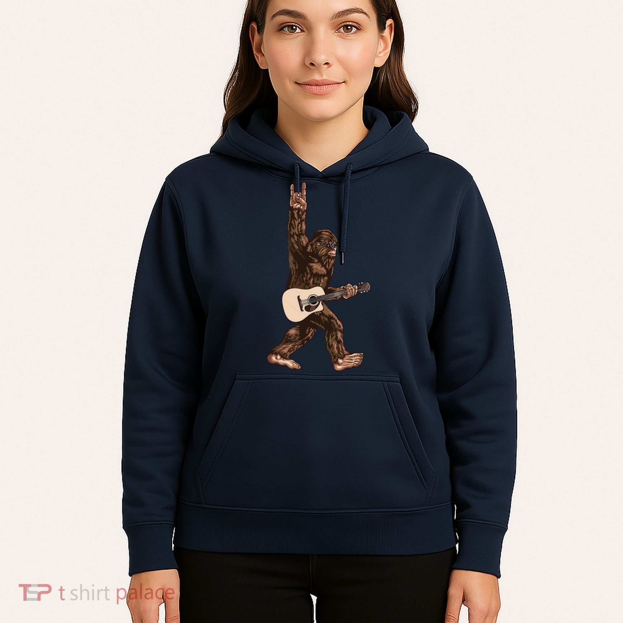 Guitar Rock On Sasquatch Big Foot Hoodie