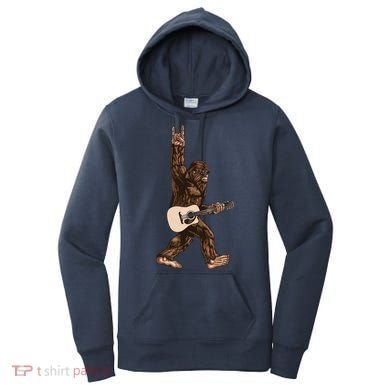Guitar Rock On Sasquatch Big Foot Women's Hoodie