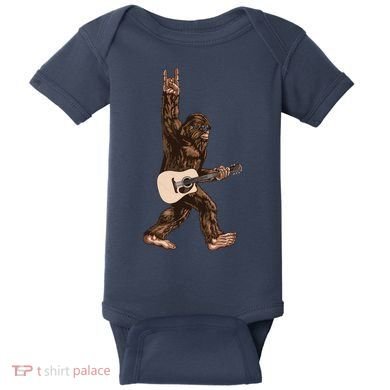 Guitar Rock On Sasquatch Big Foot Baby Bodysuit