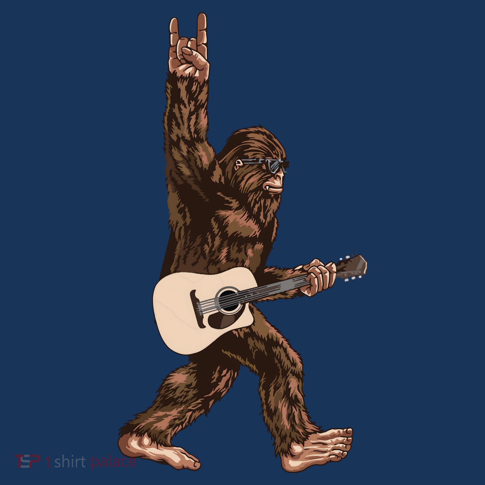 Guitar Rock On Sasquatch Big Foot Tank Top