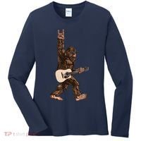 Guitar Rock On Sasquatch Big Foot Women's Long Sleeve Shirt thumb 0