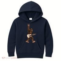 Guitar Rock On Sasquatch Big Foot Kids Hoodie thumb 0