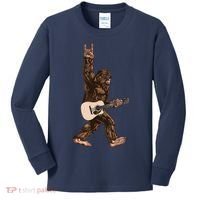 Guitar Rock On Sasquatch Big Foot Kids Long Sleeve Shirt thumb 0