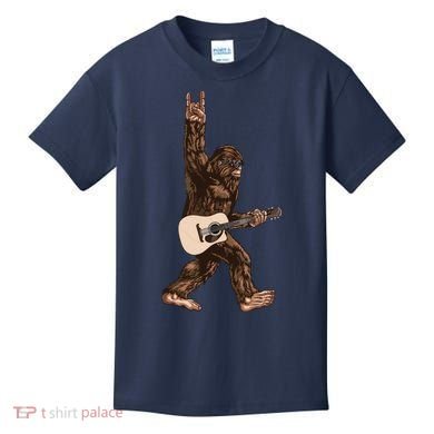 Guitar Rock On Sasquatch Big Foot Kids T-Shirt
