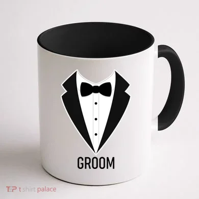 Groom Wedding Tuxedo Coffee Mug back