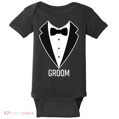 Groom Wedding Tuxedo Baby Bodysuit