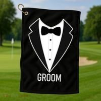 Groom Wedding Tuxedo Golf Towel thumb 1