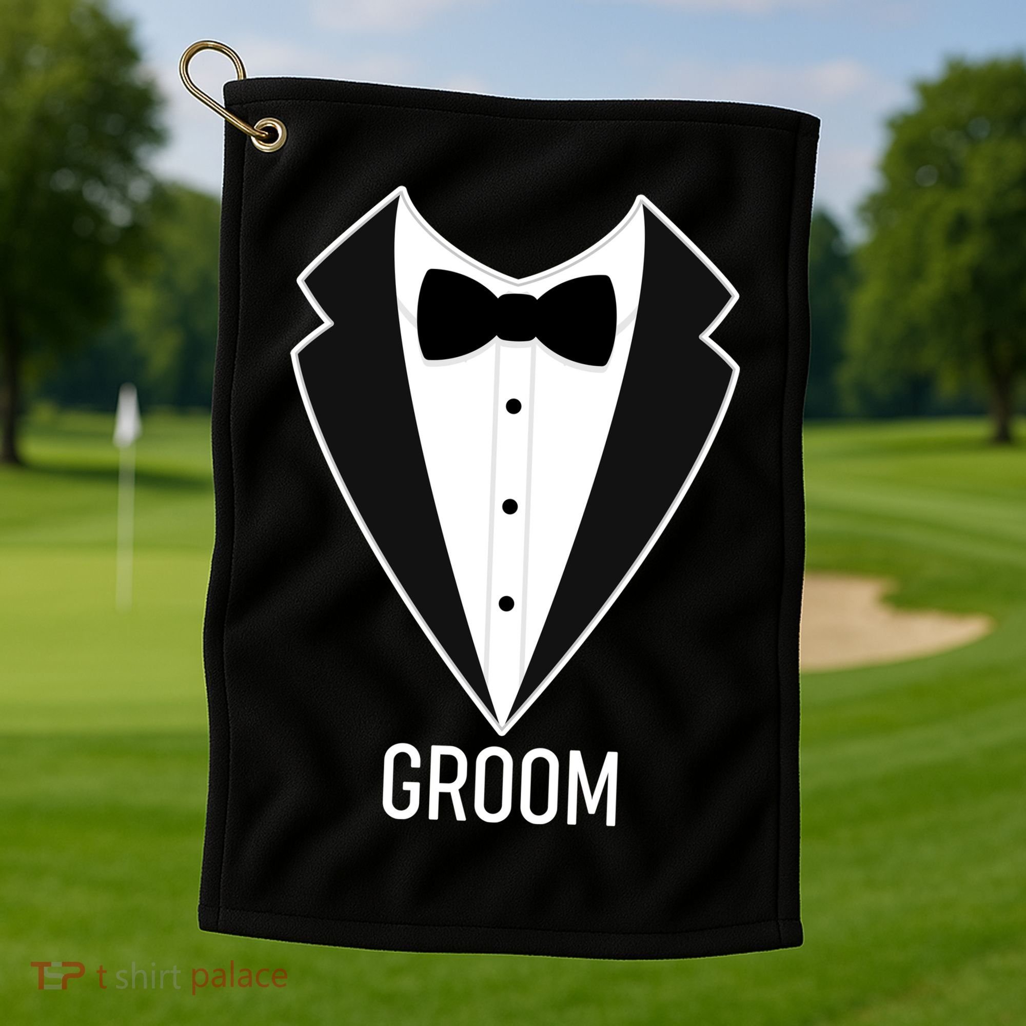 Groom Wedding Tuxedo Golf Towel