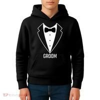 Groom Wedding Tuxedo Kids Hoodie thumb 4