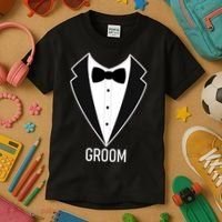 Groom Wedding Tuxedo Kids T-Shirt thumb 3