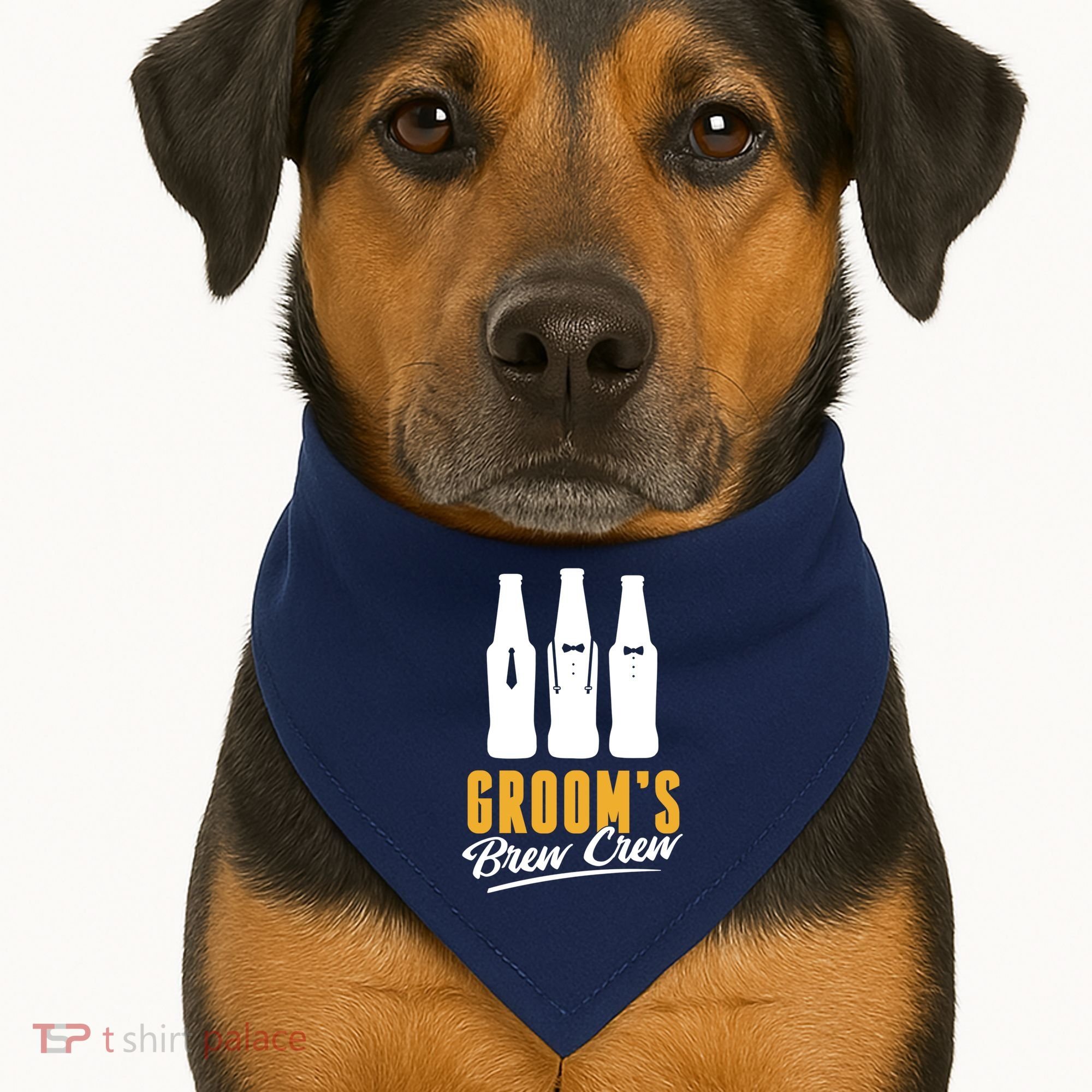 Grooms Brew Crew USA-Made Doggie Bandana