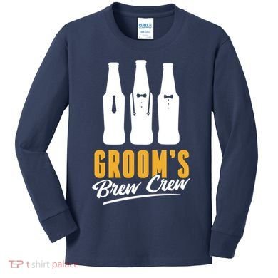 Grooms Brew Crew Kids Long Sleeve Shirt