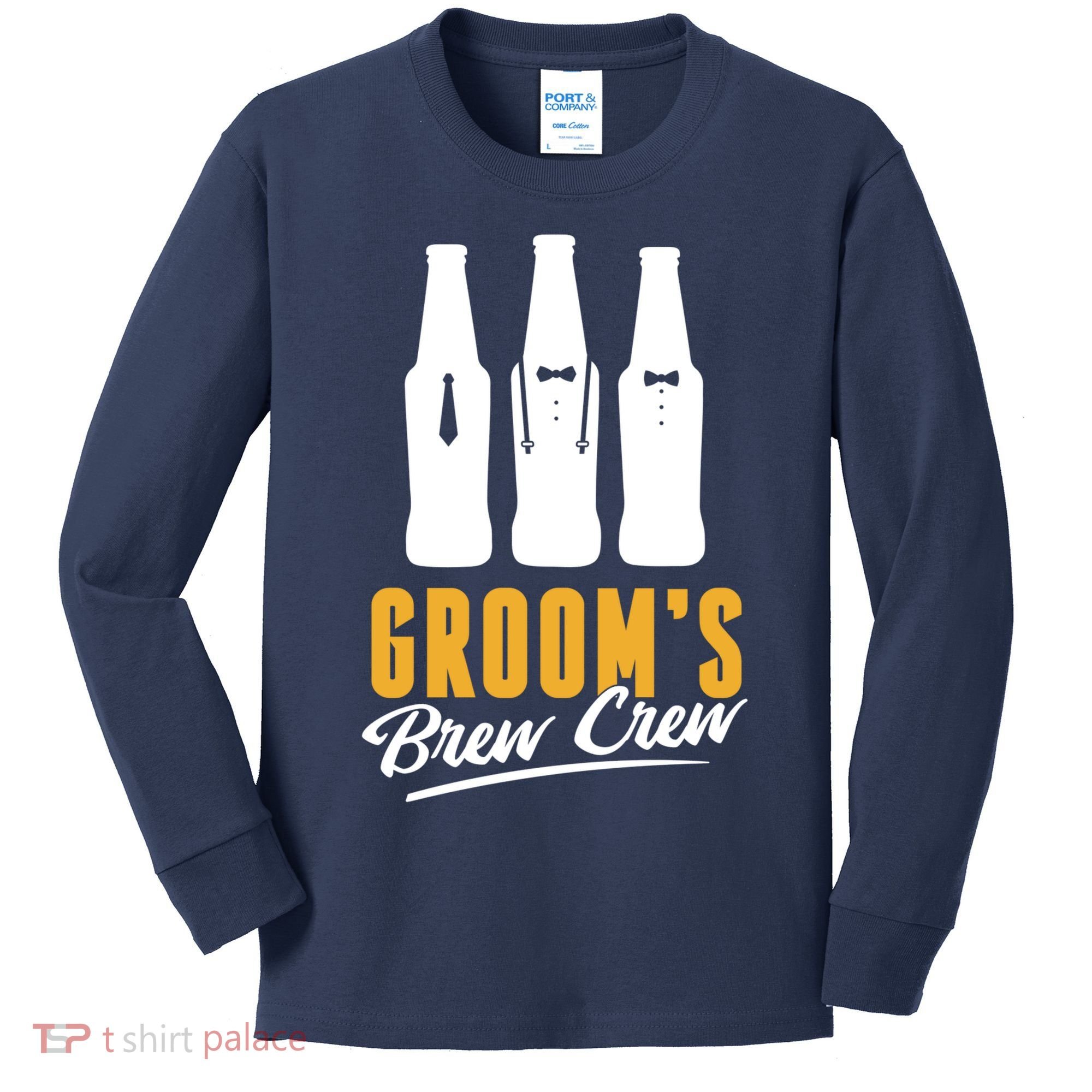 Grooms Brew Crew Kids Long Sleeve Shirt