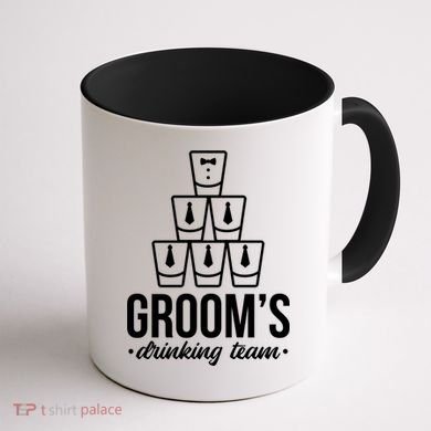 Grooms Drinking Teem Glass Coffee Mug back
