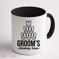 Grooms Drinking Teem Glass Coffee Mug thumb 1