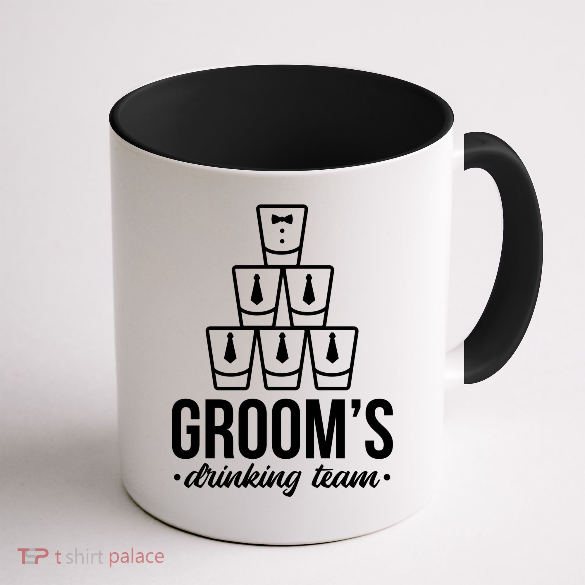 Grooms Drinking Teem Glass Coffee Mug