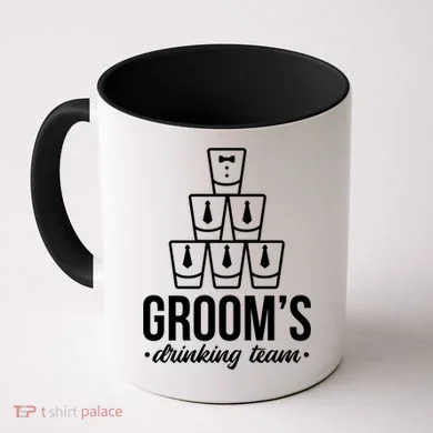 Grooms Drinking Teem Glass Coffee Mug