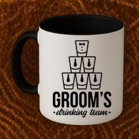 Grooms Drinking Teem Glass Coffee Mug thumb 2