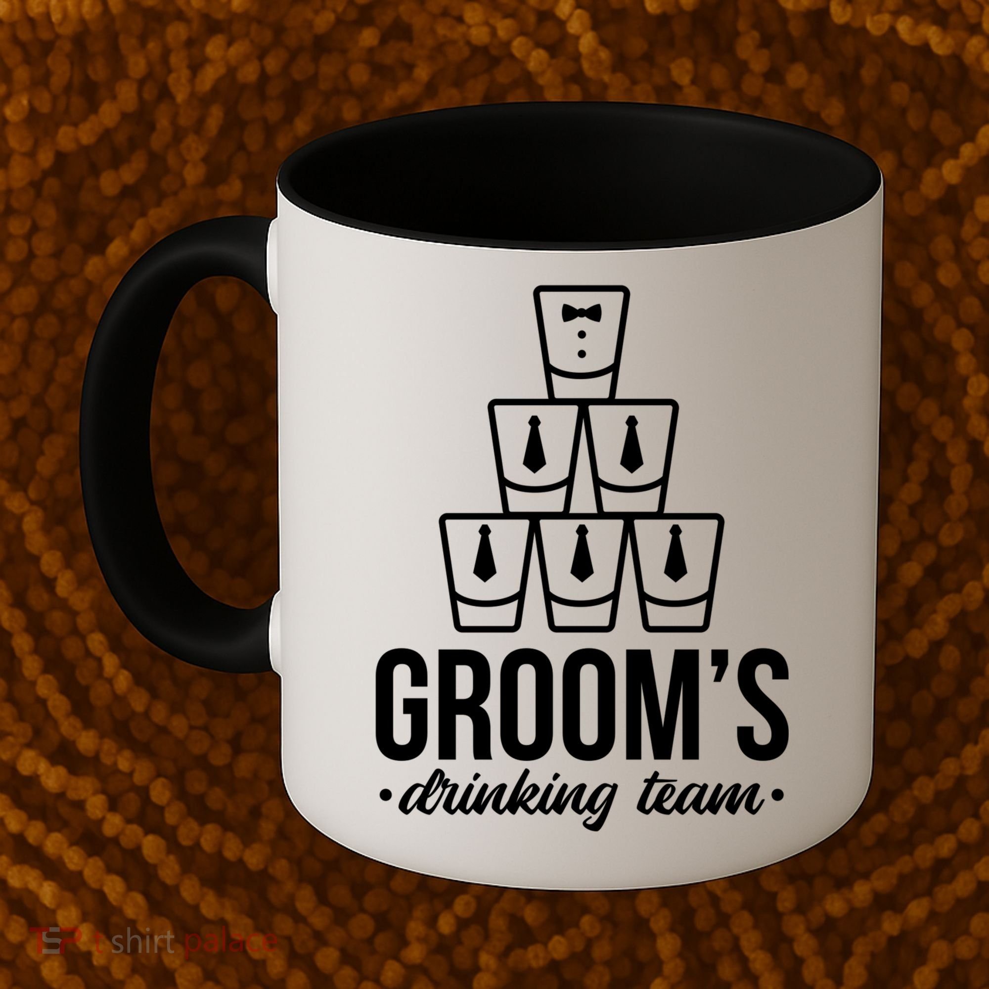 Grooms Drinking Teem Glass Coffee Mug