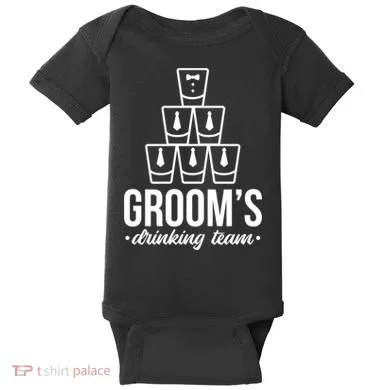 Grooms Drinking Teem Glass Baby Bodysuit