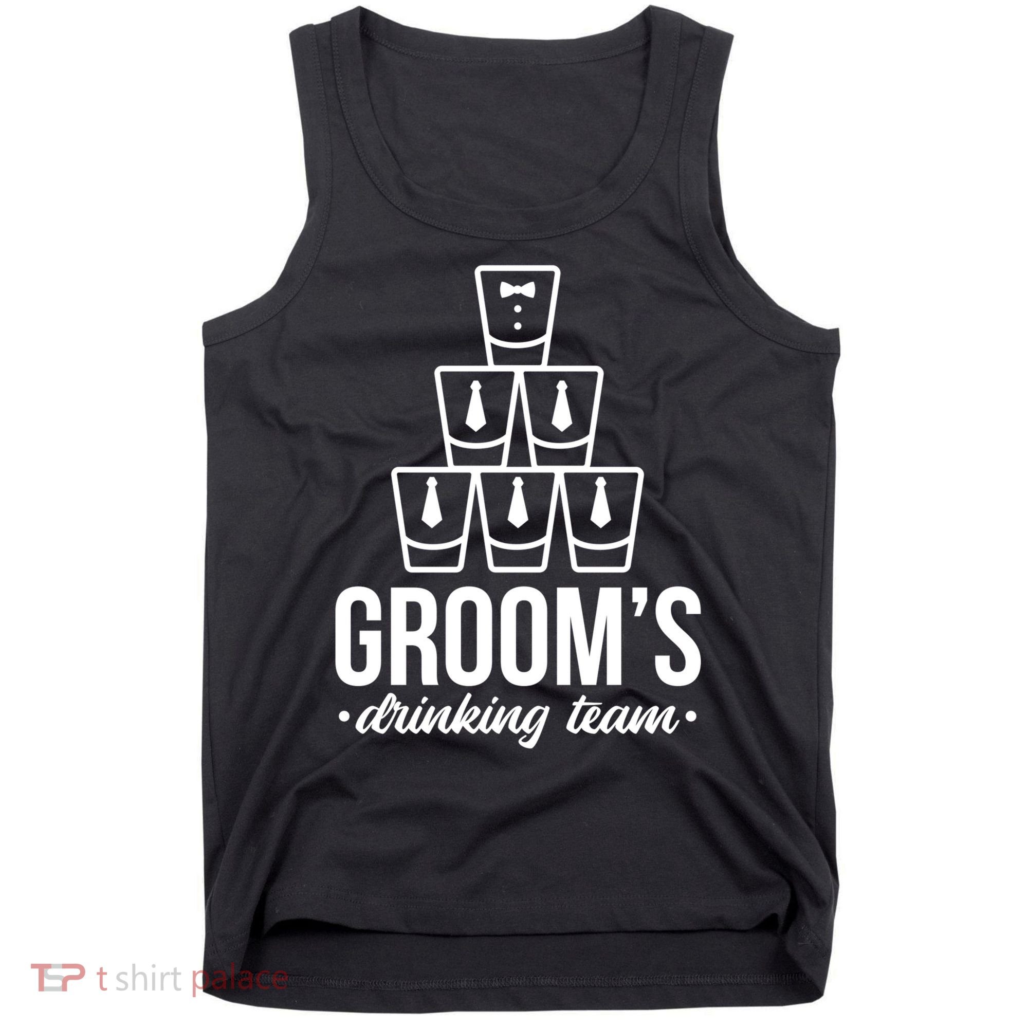 Grooms Drinking Teem Glass Tank Top