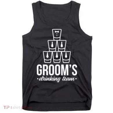 Grooms Drinking Teem Glass Tank Top