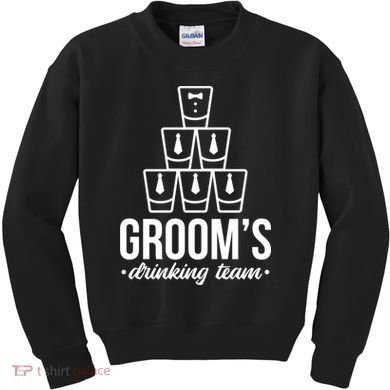 Grooms Drinking Teem Glass Kids Sweatshirt