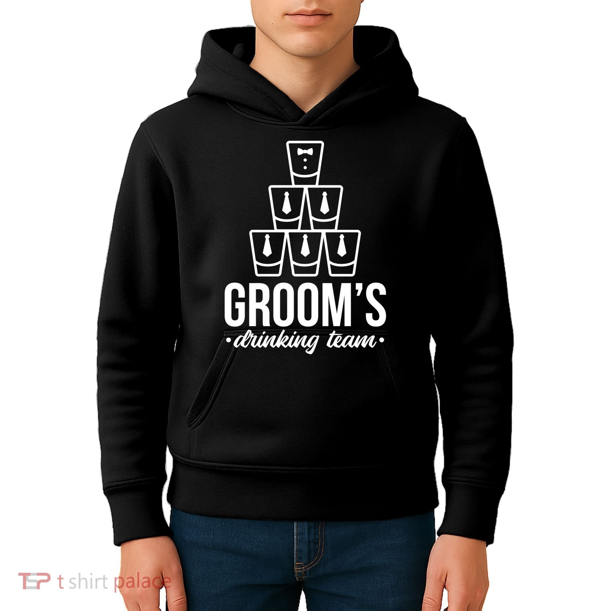 Grooms Drinking Teem Glass Kids Hoodie