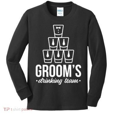 Grooms Drinking Teem Glass Kids Long Sleeve Shirt