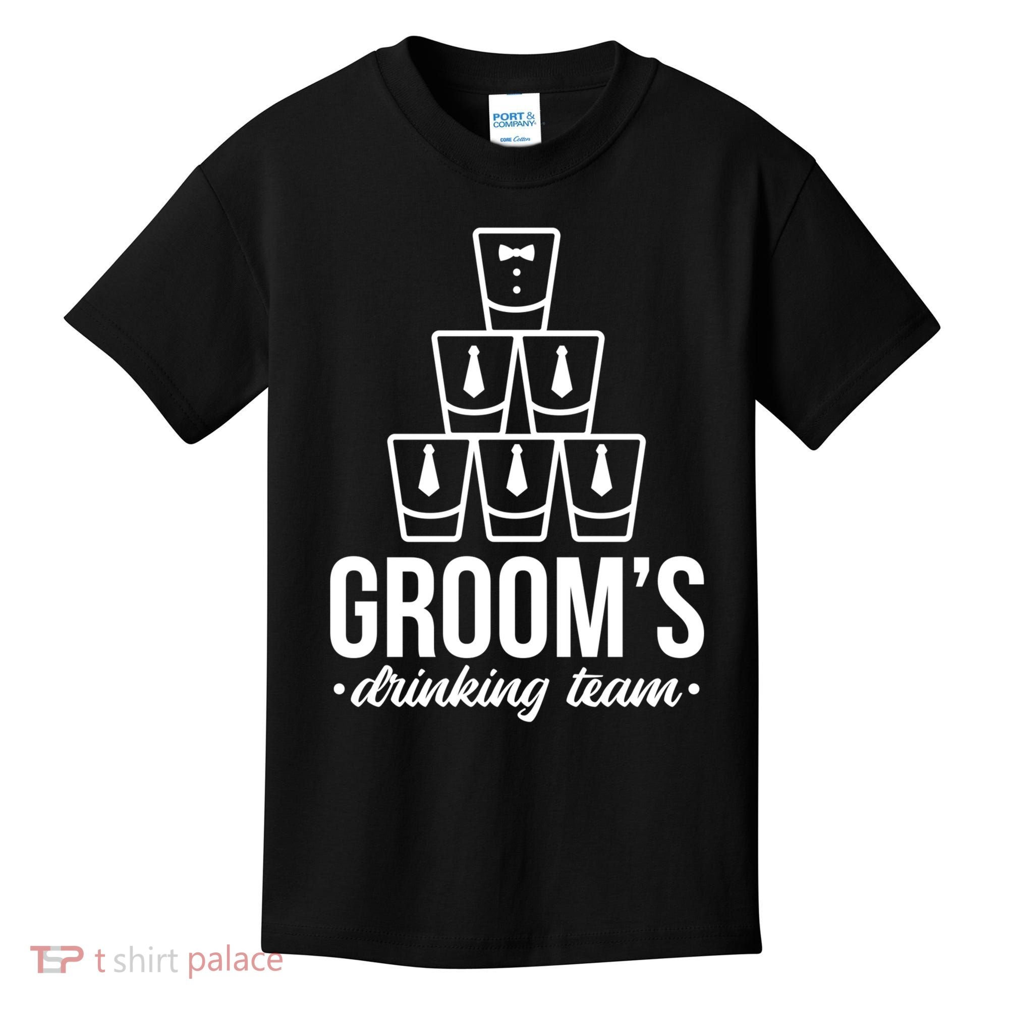 Grooms Drinking Teem Glass Kids T-Shirt