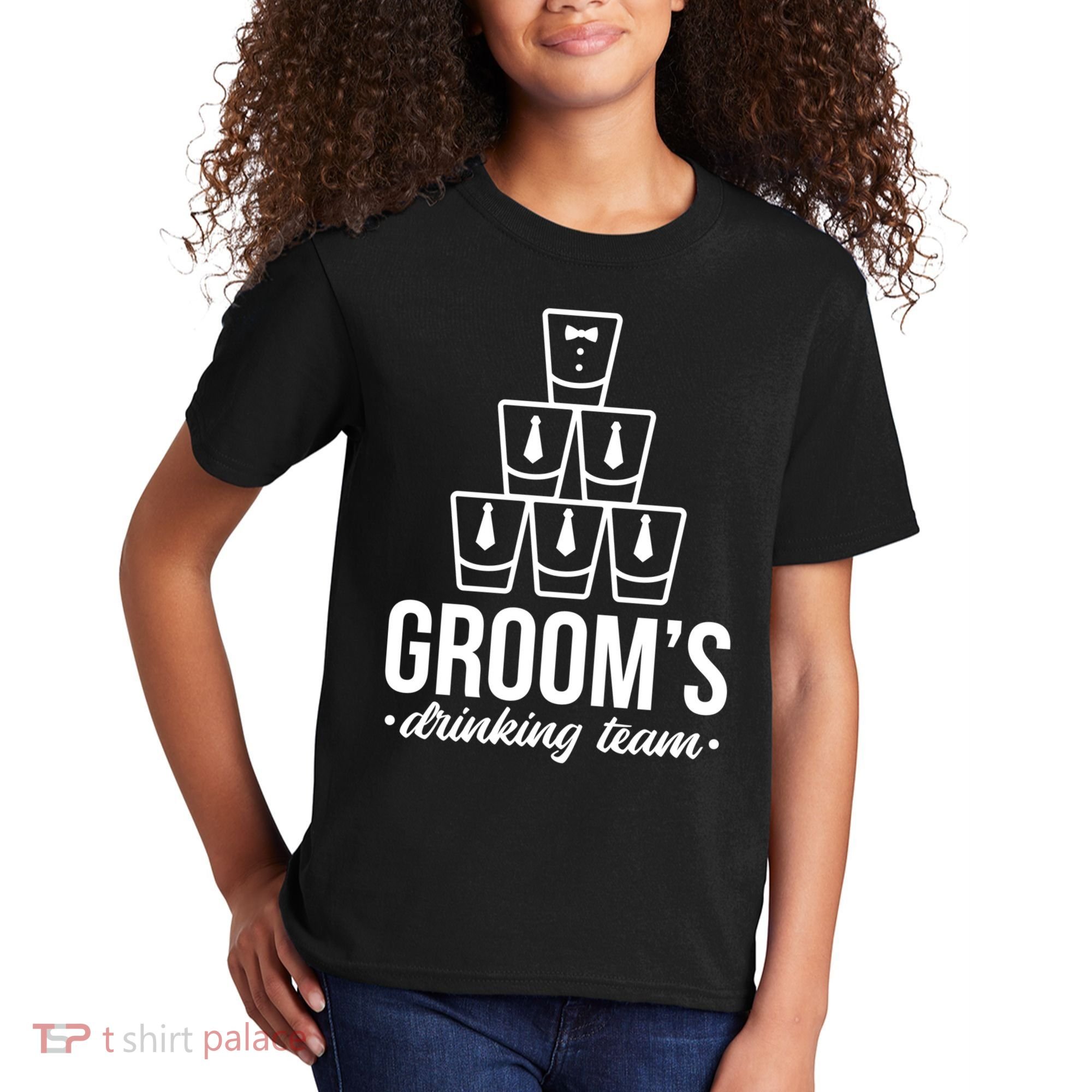 Grooms Drinking Teem Glass Kids T-Shirt