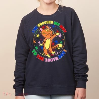 Groovy Cat 100th Day of School Women's Sweatshirt